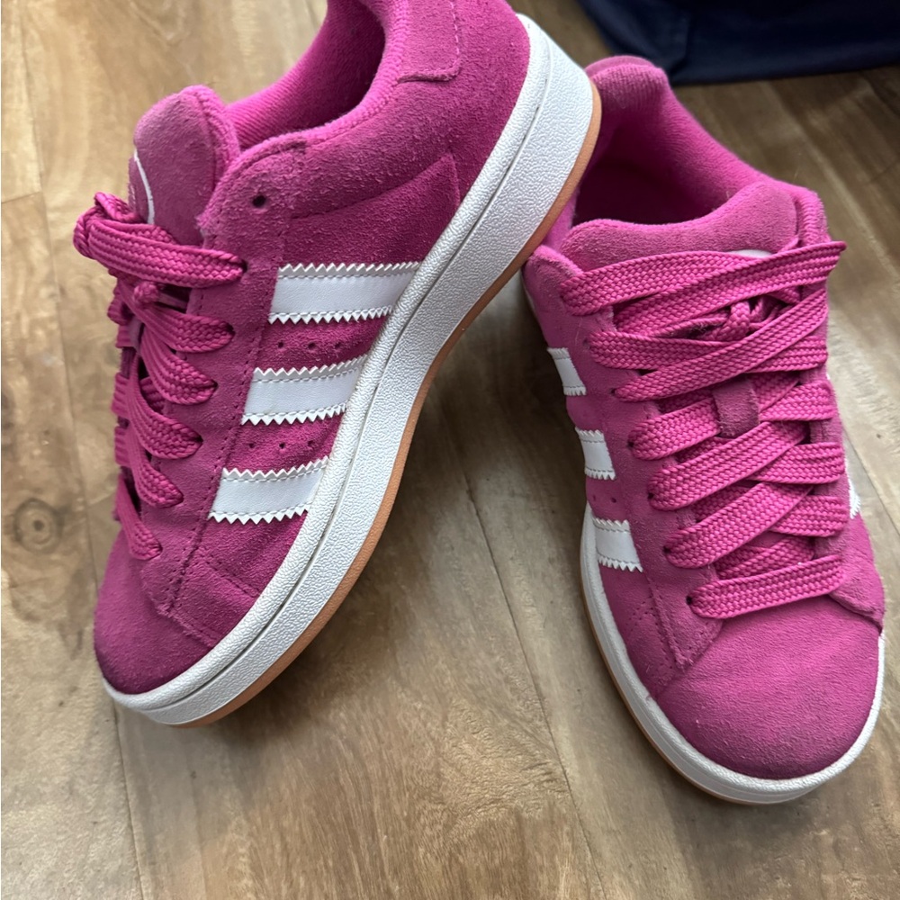 Adidas Kids' Pink and White Sneakers